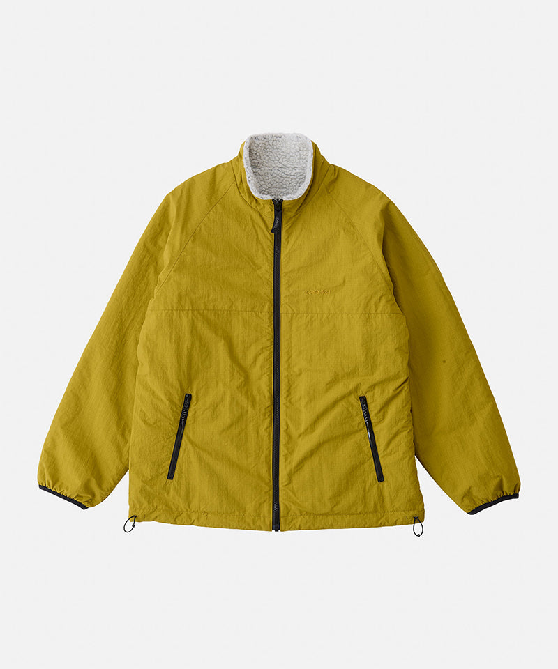 Reversible Sherpa Jacket in Natural / Chartreuse