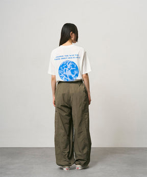 Nylon Loose Ballon Pant in Burnt Olive