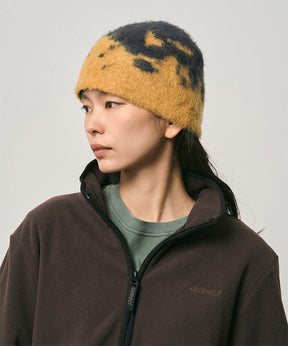 Mohair Splatter Beanie in Saffron Splatter