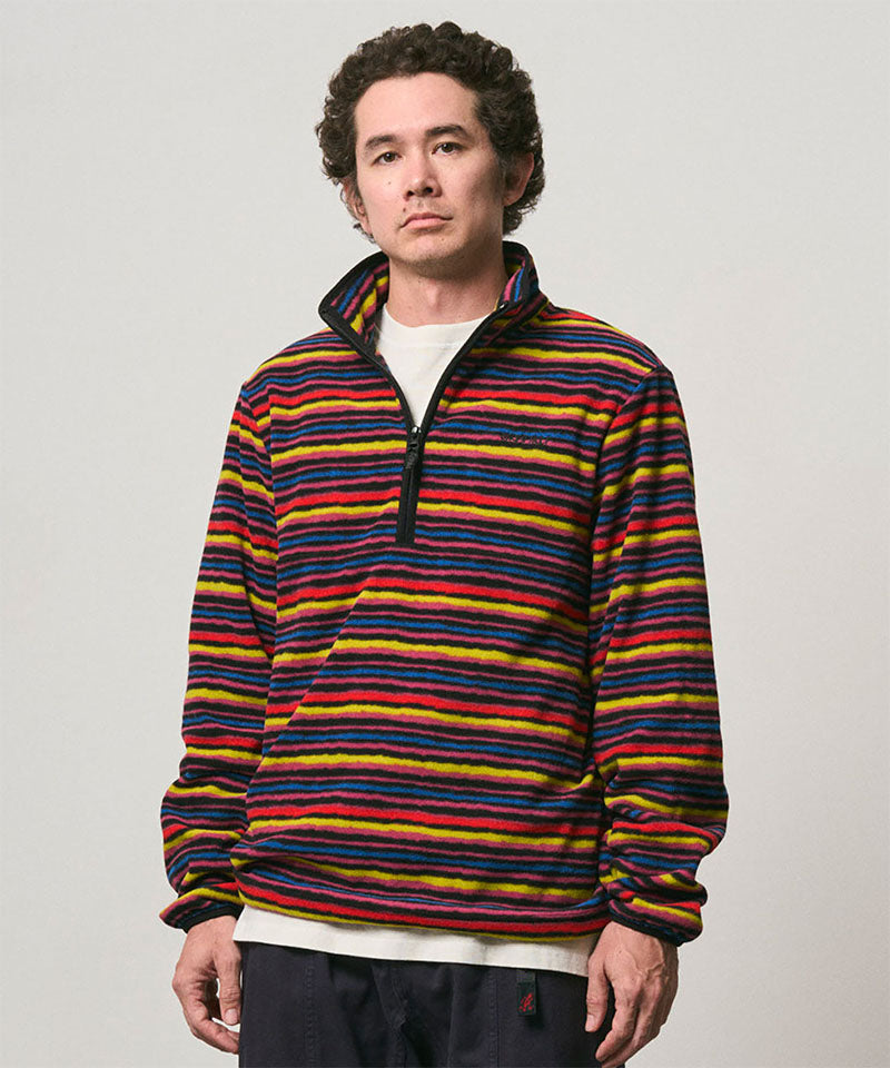 Thermal Fleece Pullover in Multi Stripe