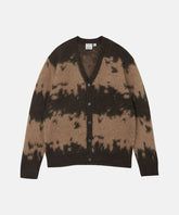 Mohair Splatter Cardigan in Taupe