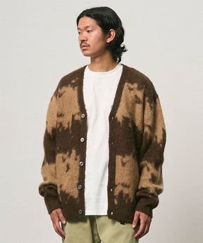 Mohair Splatter Cardigan in Taupe