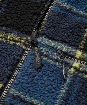 Reversible Sherpa Plaid Jacket in Black Plaid