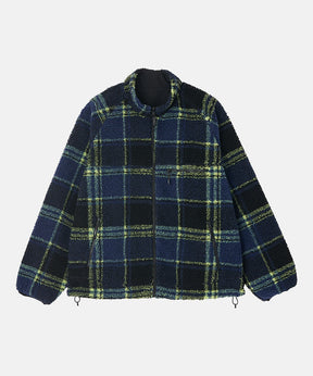 Reversible Sherpa Plaid Jacket in Black Plaid