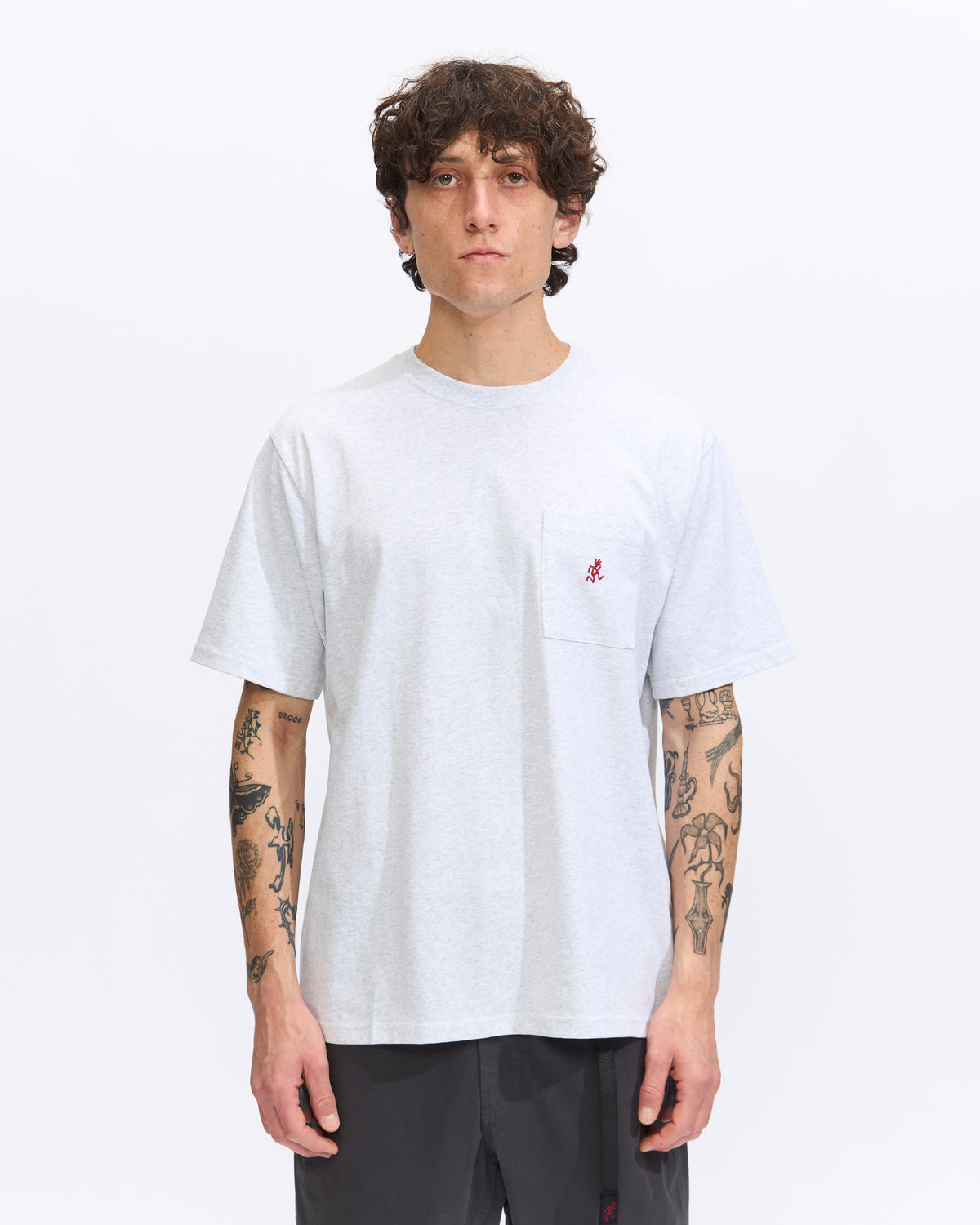Gramicci One Point Tee in Grey Heather Homme Essentials 