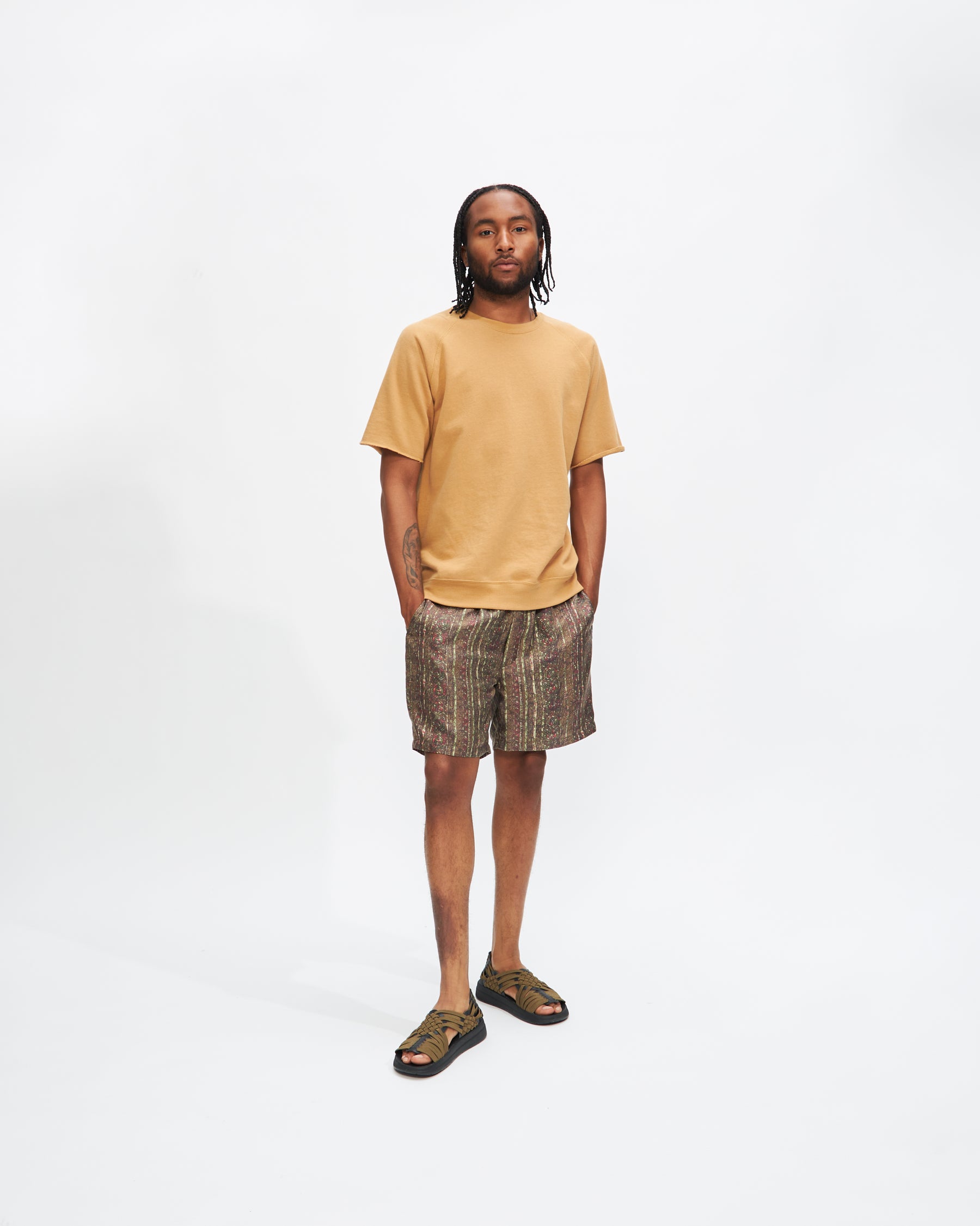 Beach Shorts Silk Batik Print