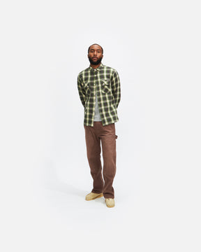Crosscut Flannel in Emerald Shaggy Check