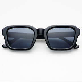 Hudson Unisex Acetate Rectangular Sunglasses in Black