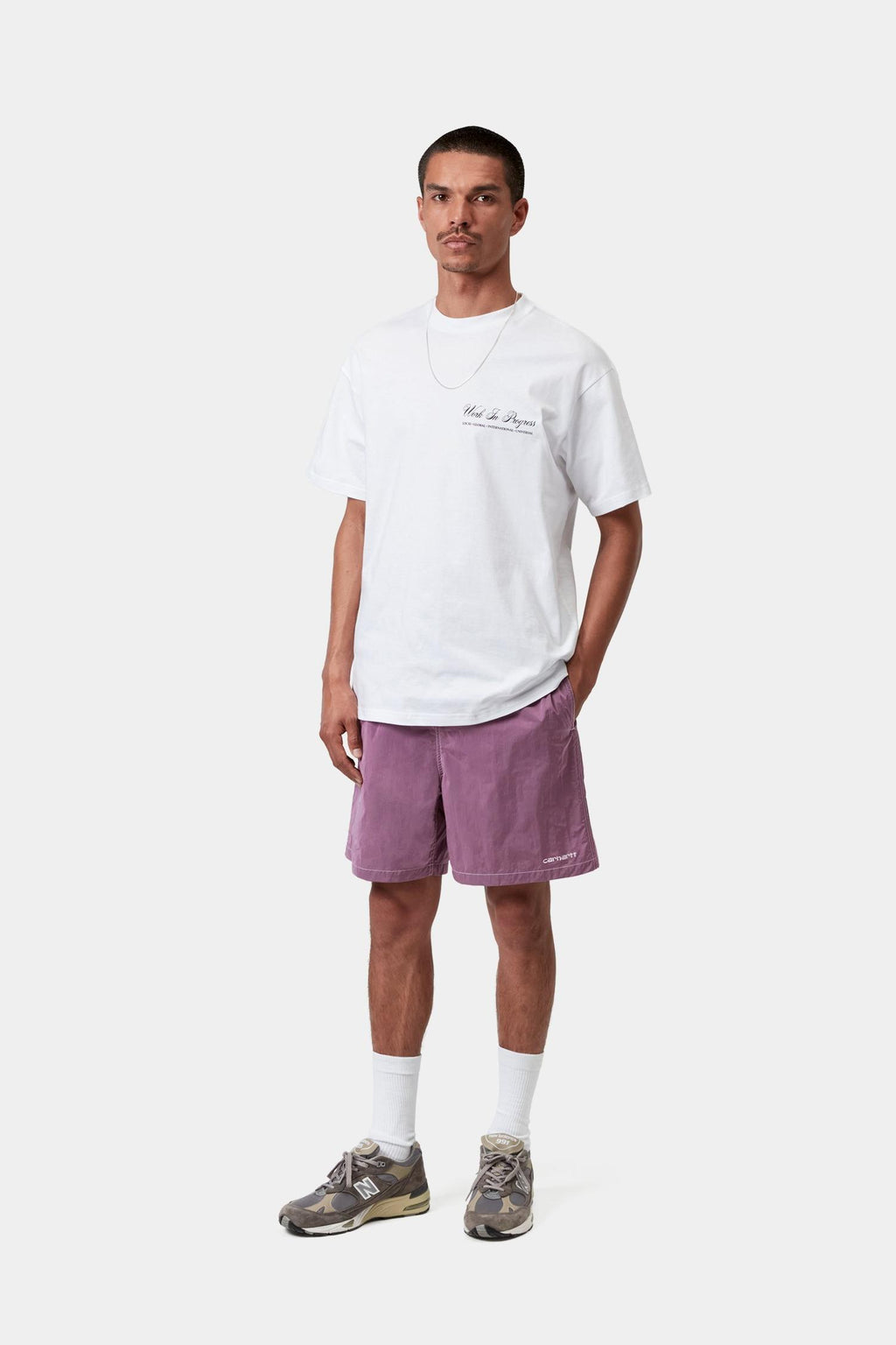 Canby Swim Trunk in Gentle Purple / White