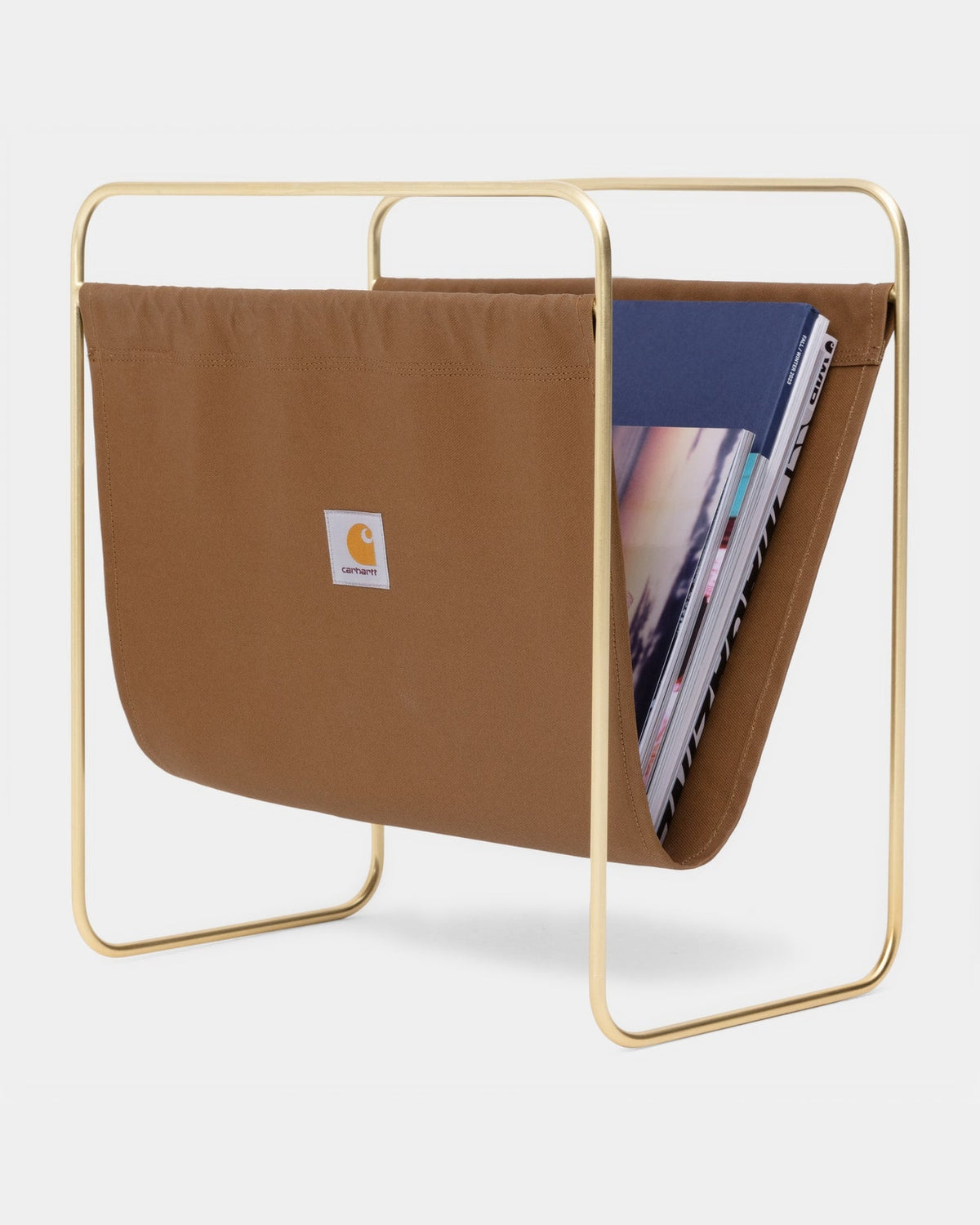 Canvas Magazine Stand in Hamilton Brown