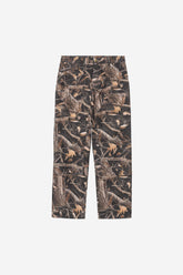 Double Knee Pant in Black Camo Feather Tree Heavy Stone Wash