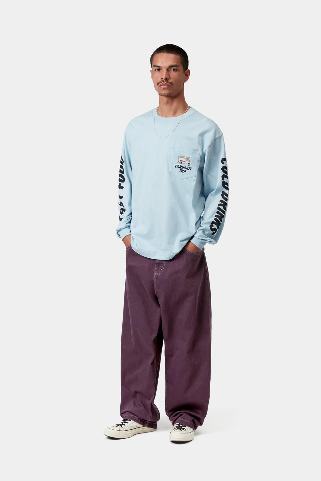 Brandon Pant Twill Stone Dyed in Cozy Purple