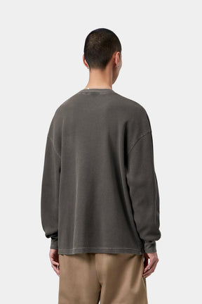 Long Sleeve Vista Waffle T-Shirt in Black