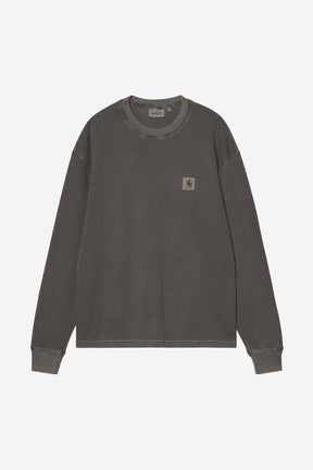 Long Sleeve Vista Waffle T-Shirt in Black