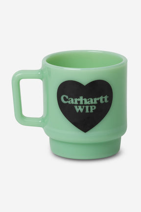 Heart Glass Mug in Jade