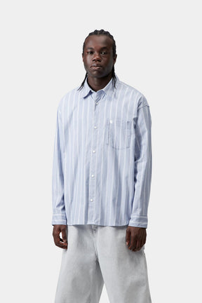 L/S Beale Stripe Shirt in Gentle Blue