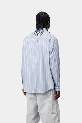 L/S Beale Stripe Shirt in Gentle Blue