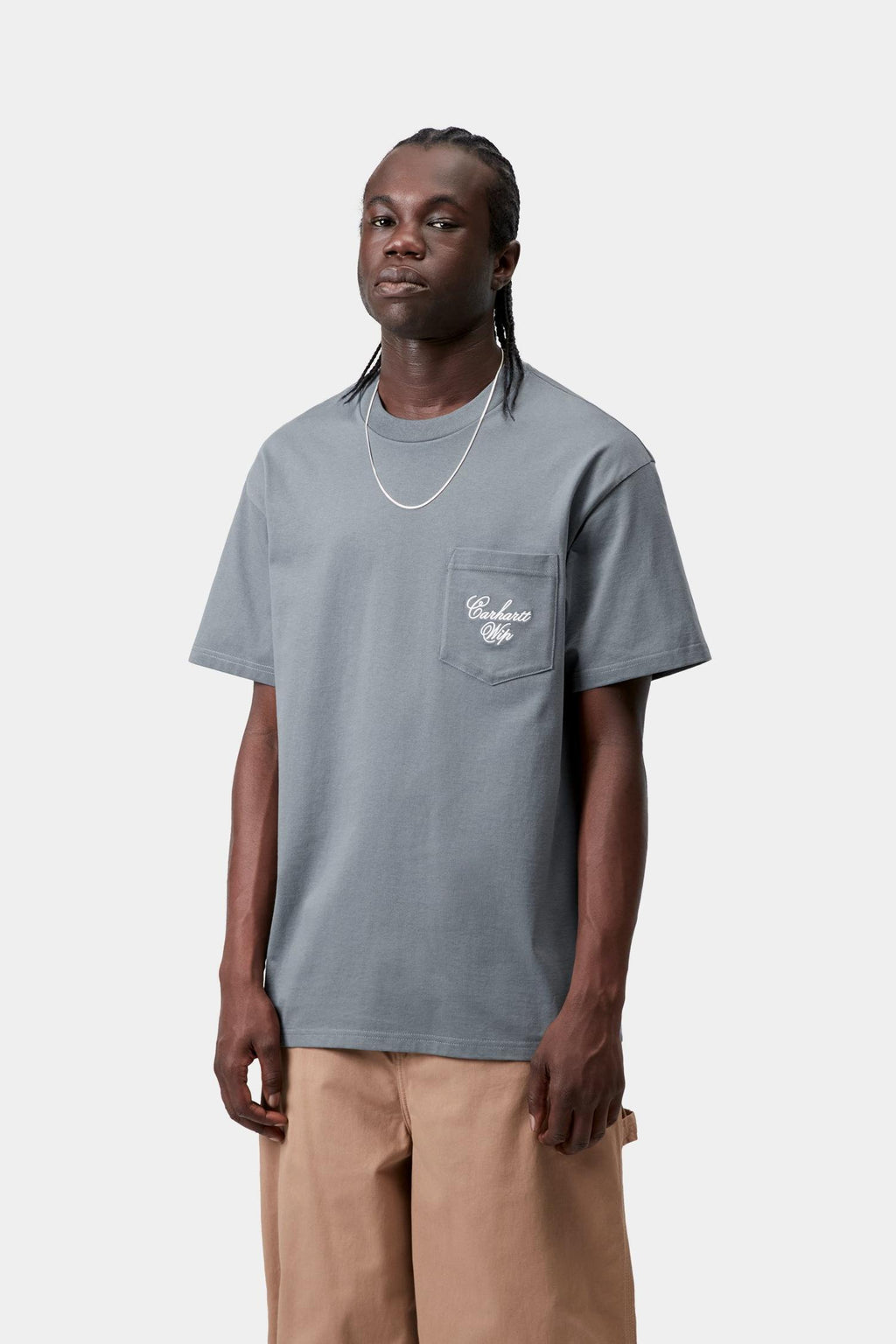 Longhand Pocket Tee in Cozy Blue