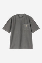 S/S Loose Pocket Tee in Black Garment Dyed