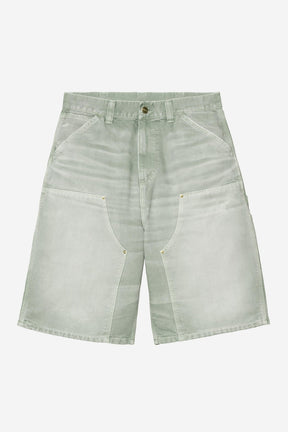OG Double Knee Short in Shady Green Destroy Wash