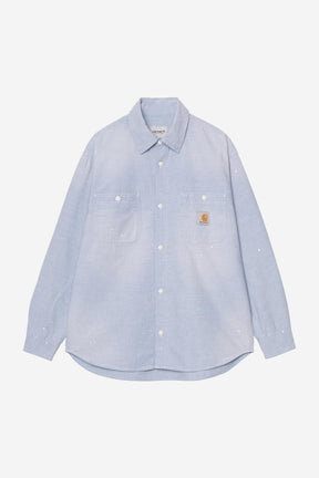 Painter Shirt in Blue Worn Splatter