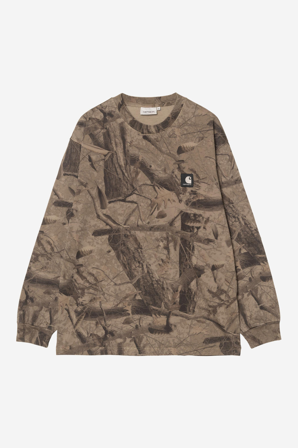 Long Sleeve Feather Tree T-Shirt in Khaki / Shungite Camo Feather Tree