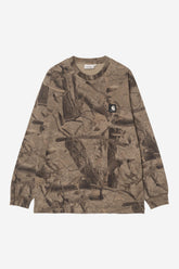 Long Sleeve Feather Tree T-Shirt in Khaki / Shungite Camo Feather Tree