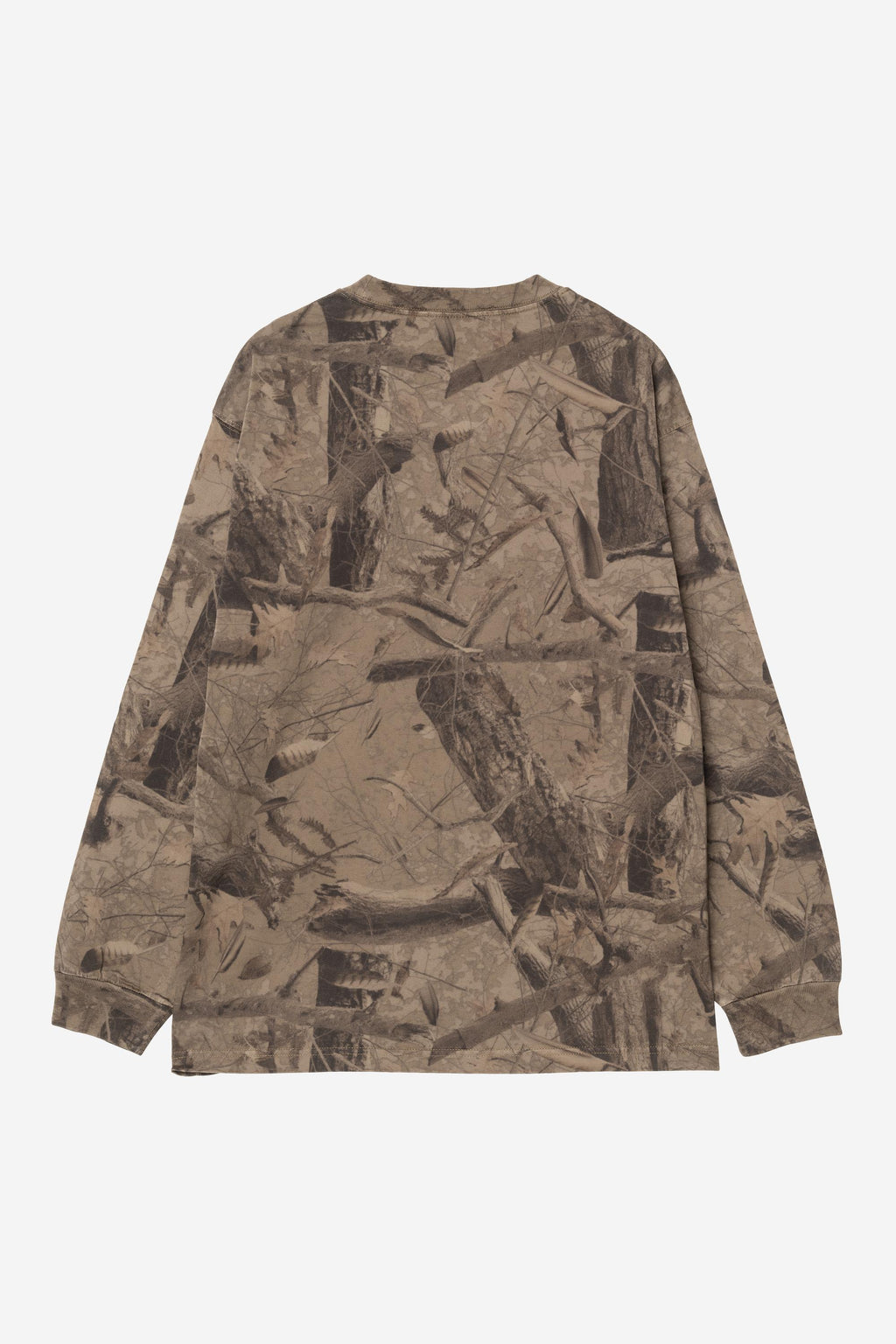 Long Sleeve Feather Tree T-Shirt in Khaki / Shungite Camo Feather Tree