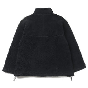 Fleece Zip-Up Sweater in Black