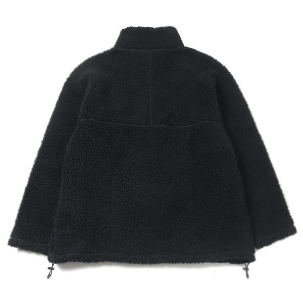 Fleece Zip-Up Sweater in Black