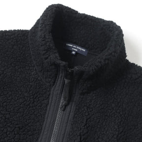 Fleece Zip-Up Sweater in Black