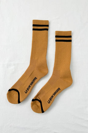 Extended Boyfriend Socks in Biscotti