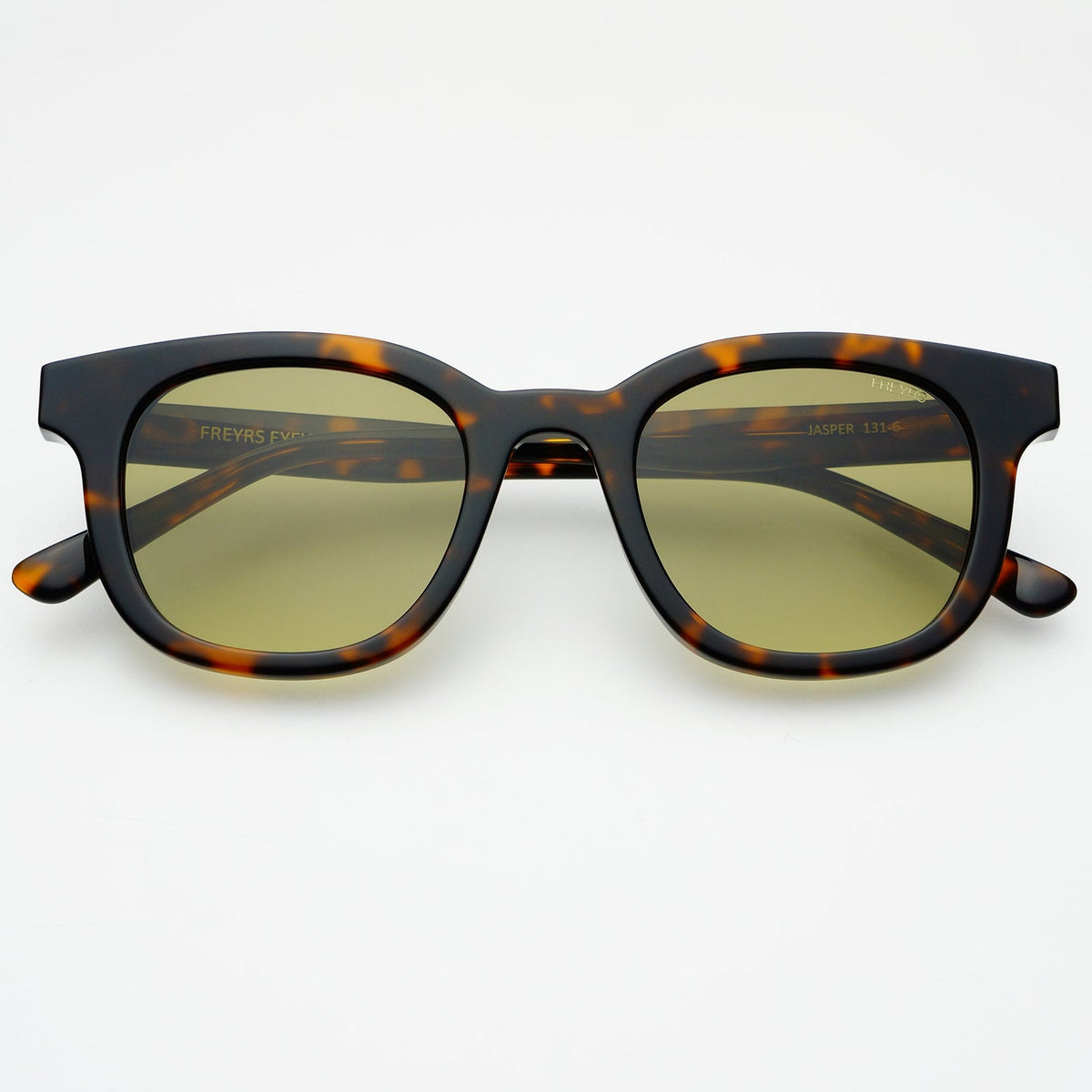 Jasper Unisex Acetate Rectangular Sunglasses in Tortoise/Green
