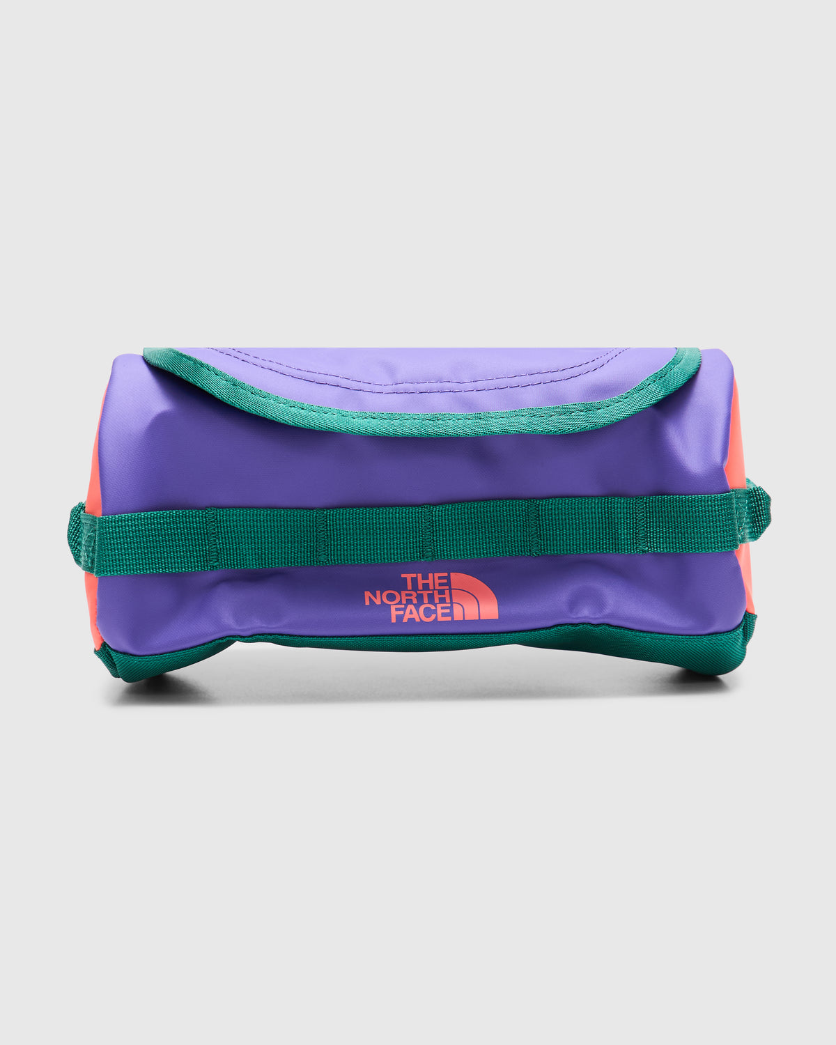Base Camp Travel Canister Small in TNF Green / TNF Purple / Radiant Orange