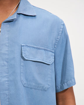 Gibson Pigment Dyed SS Shirt in Coronet Blue