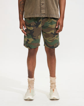 Drawstring Shorts in Camo Twill