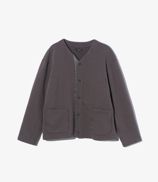 Engineered Garments　Crewneck Cardigan Engineered Garments Knit Cardigan in Graphite 12oz Cotton Fleece