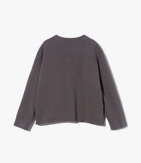 Knit Cardigan in Graphite 12oz Cotton Fleece