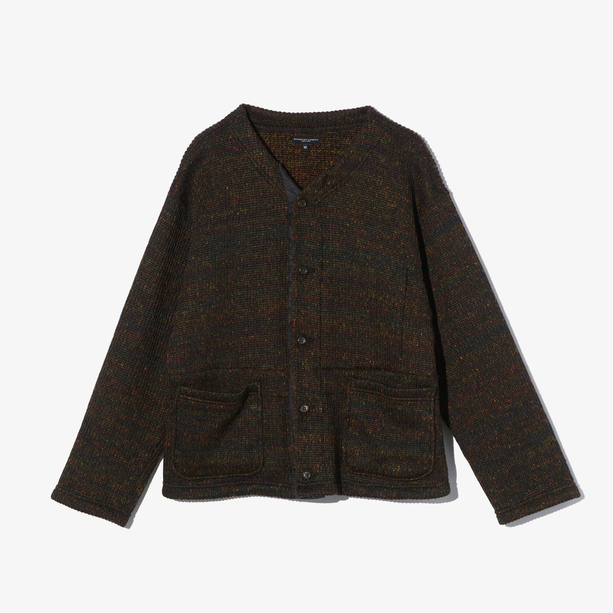 トップス ENGINEERED GARMENTS Knit Cardigan Engineered Garments Knit Cardigan in Brown Wool Poly Nep Sweater Knit
