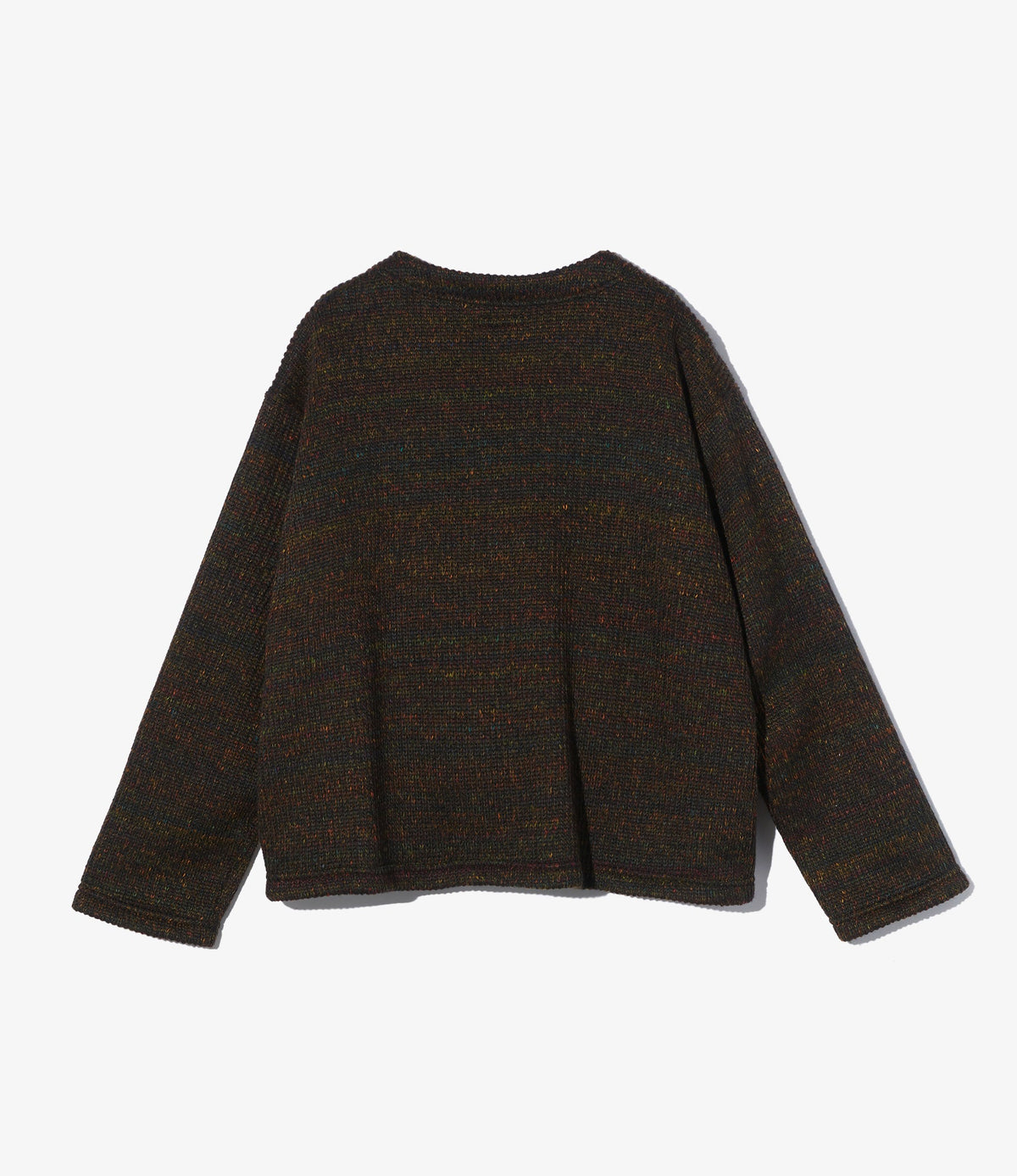 Knit Cardigan in Brown Wool Poly Nep Sweater Knit