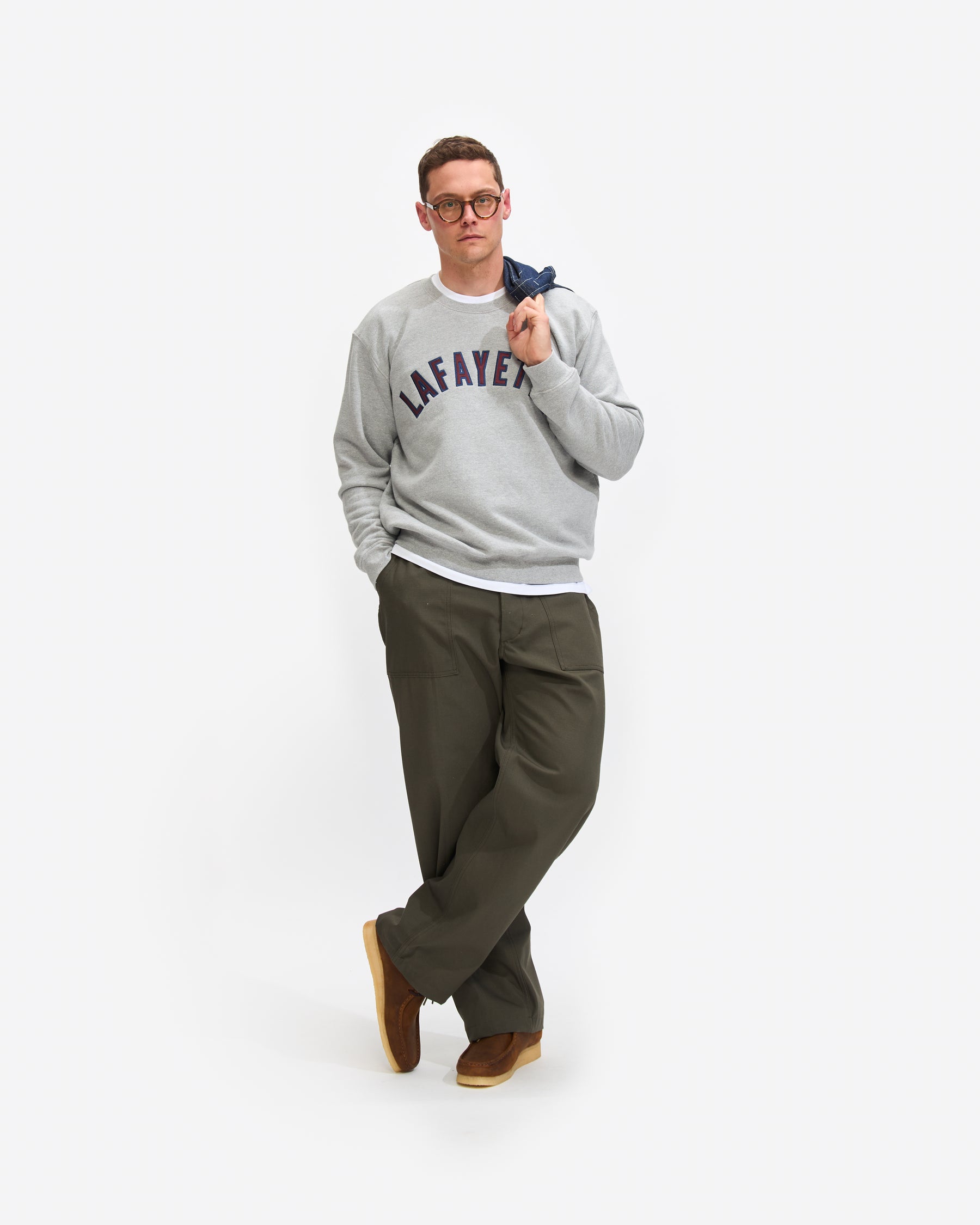 Lafayette Crewneck in Heather Grey Homme Essentials 