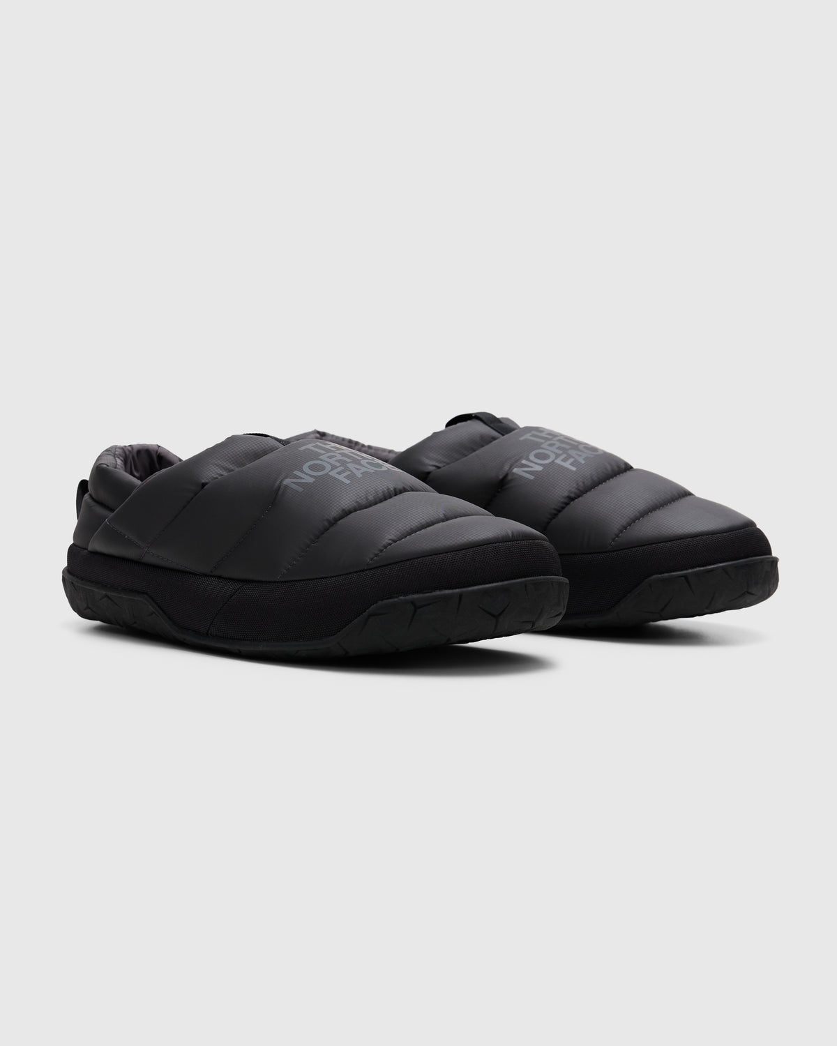 Nuptse Mules in Asphalt Grey / TNF Black