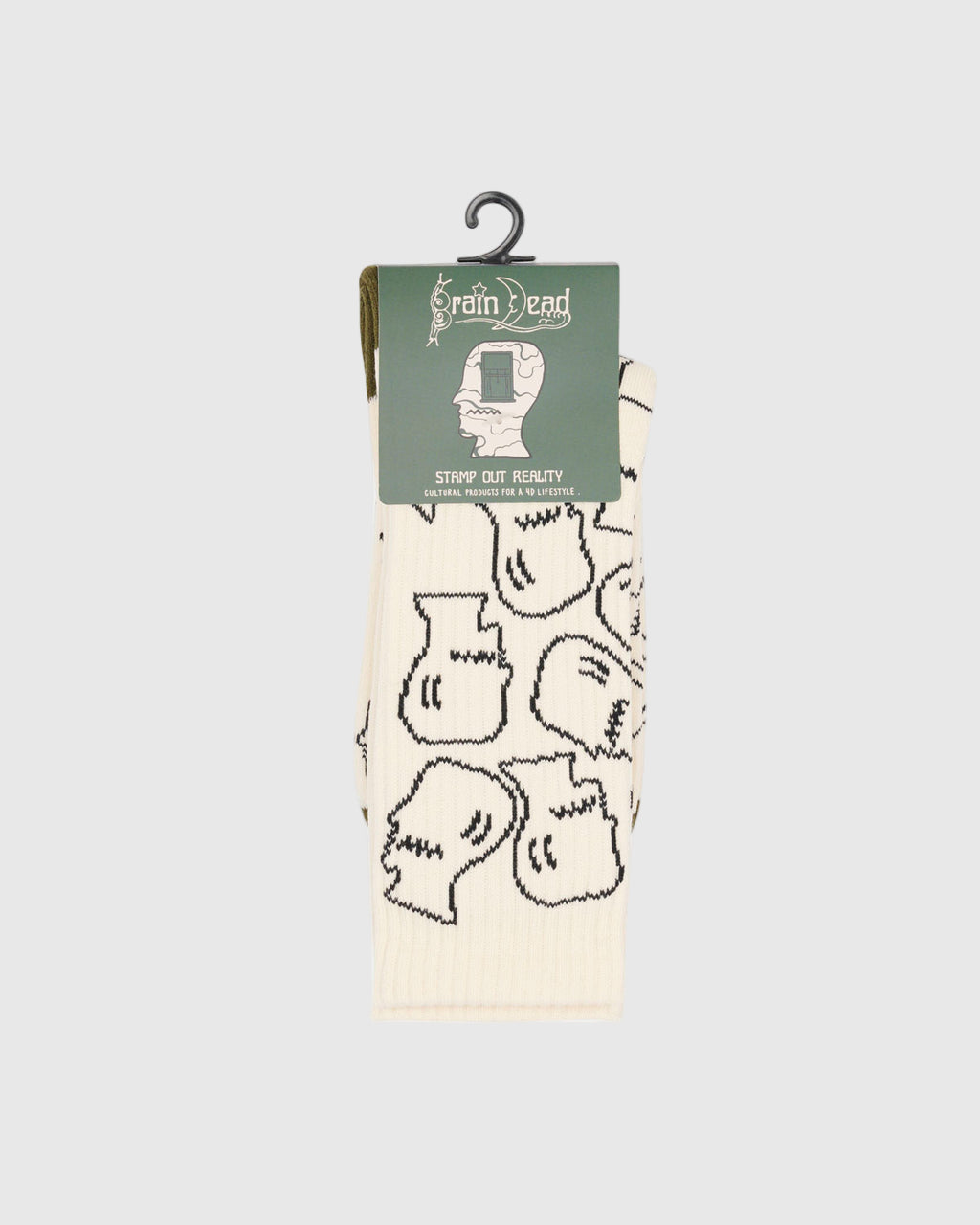Logohead Crew Socks in Cream