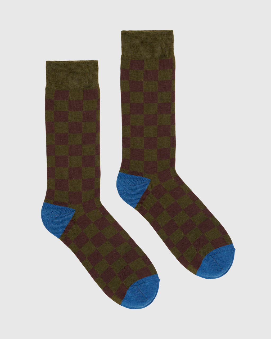 Logohead Dress Socks in Checkered Green