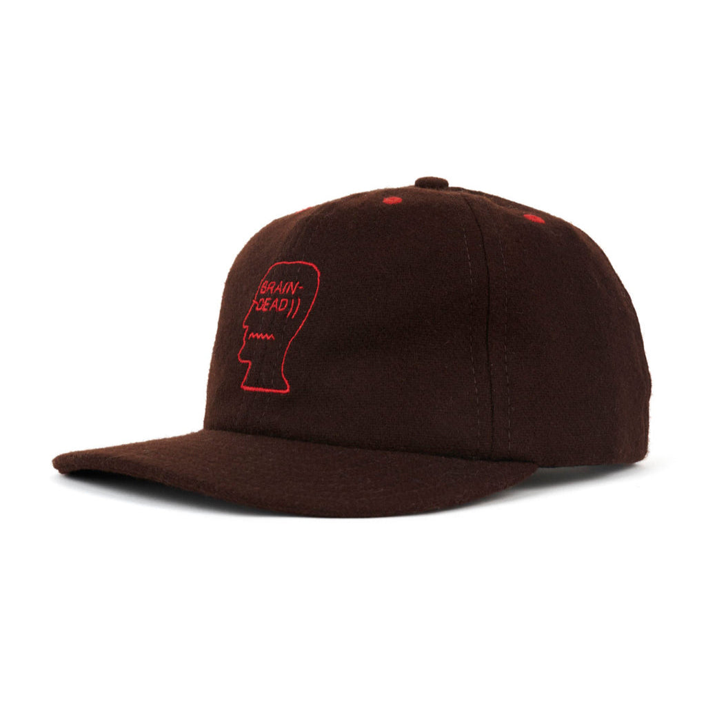 Flannel Classic Logohead 6 Panel Hat in Brown