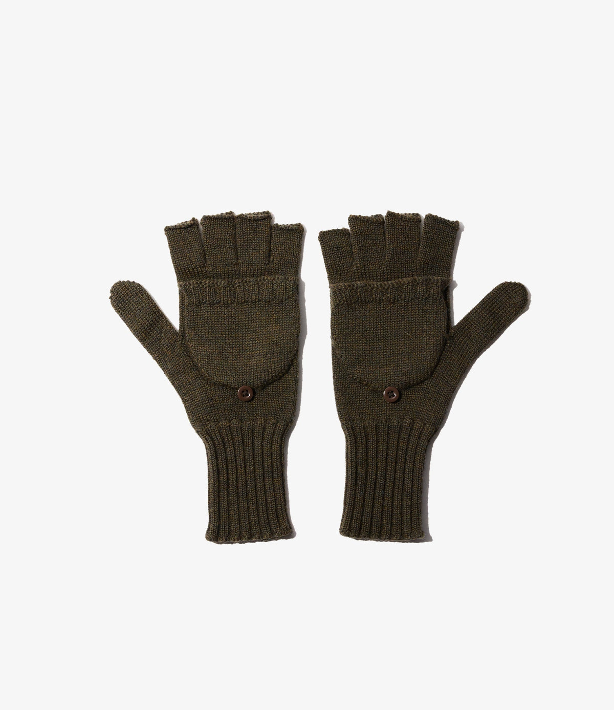 Mitten in Olive Wool