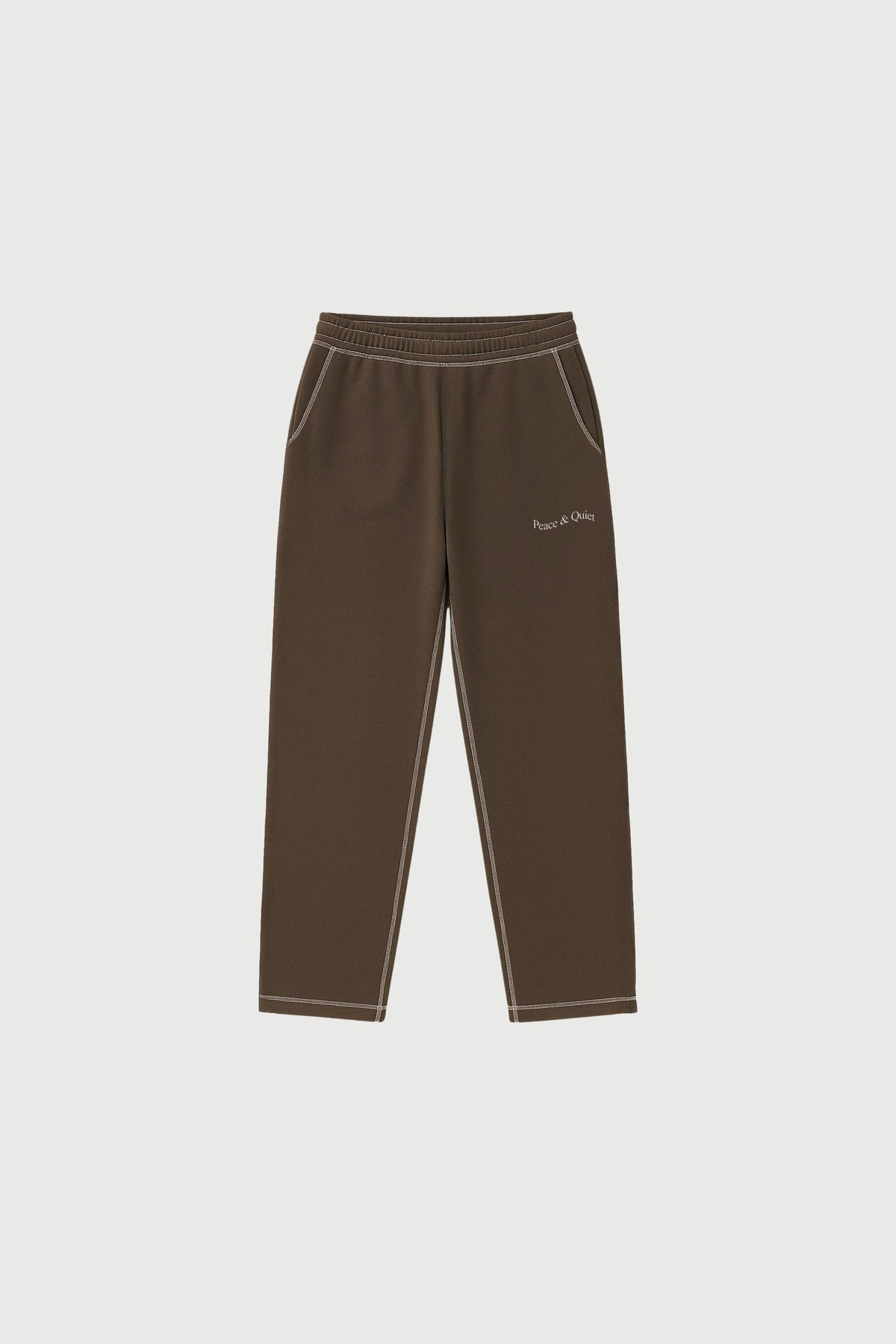 Wordmark Reverse Stitched Sweatpants in Brown