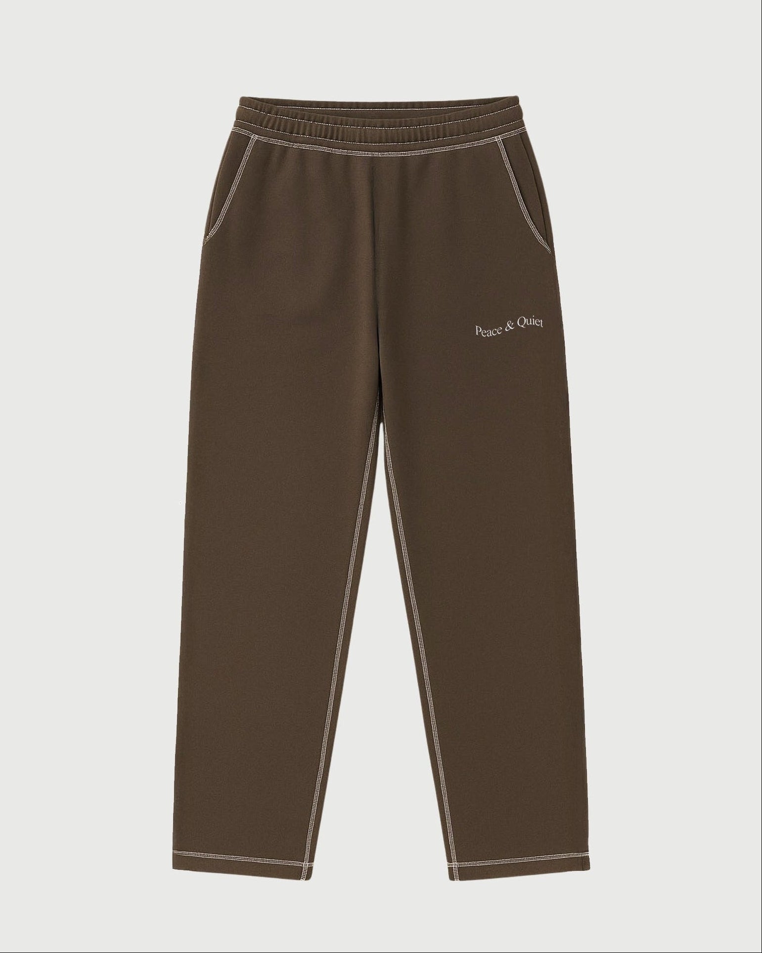 Wordmark Reverse Stitched Sweatpants in Brown