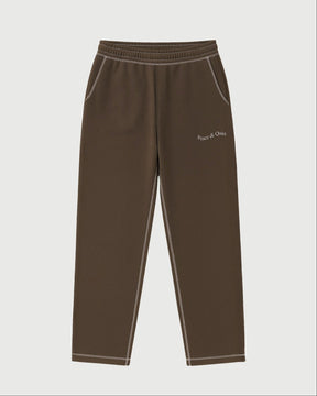 Wordmark Reverse Stitched Sweatpants in Brown