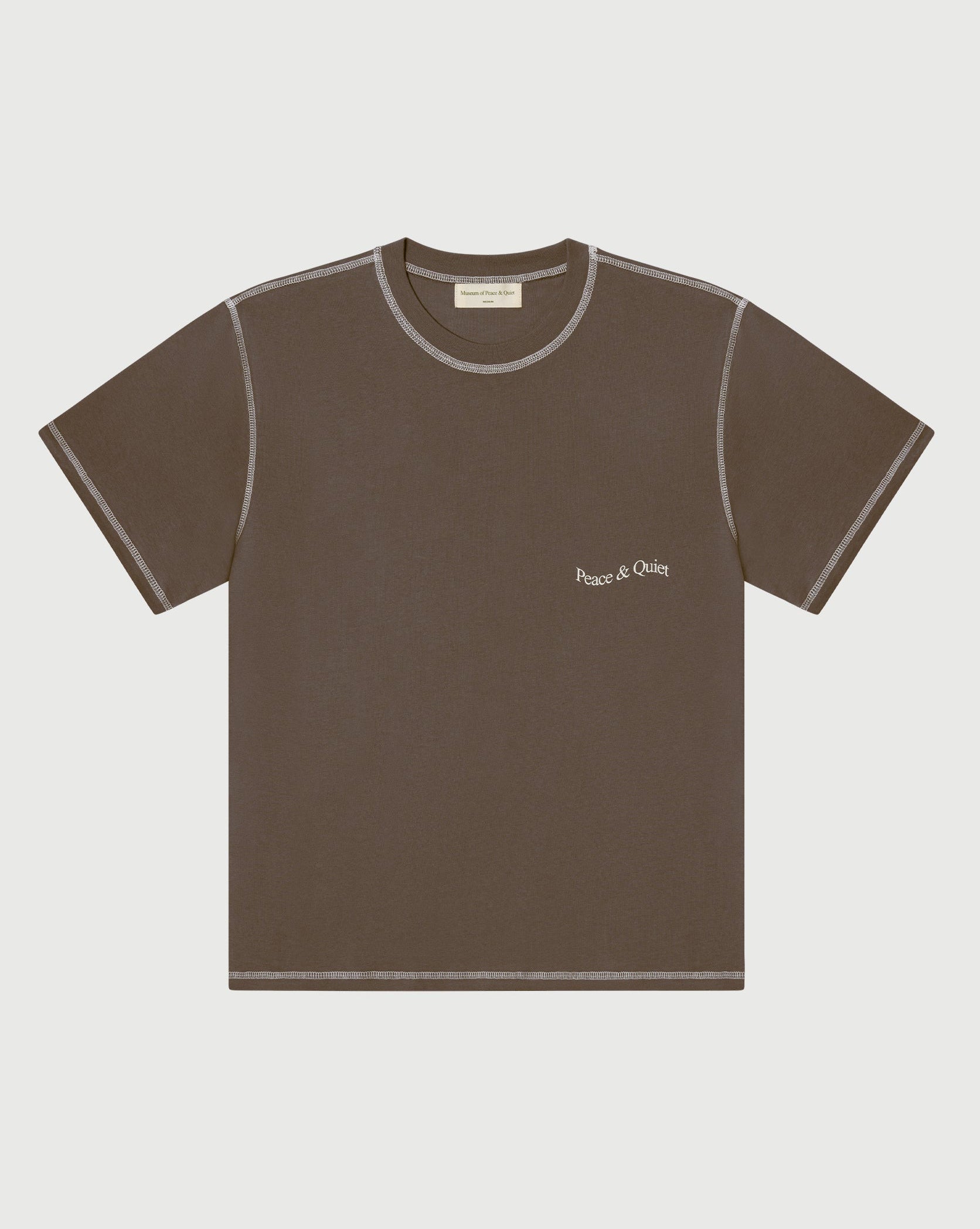 Wordmark Reverse Stitched Tee in Brown